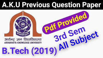 Aku Previous year Question paper(Electrical) | Aku Patna Question Paper