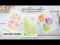 How to Paint 3 Easy &amp; Cute Easter Cards with Watercolors ✨