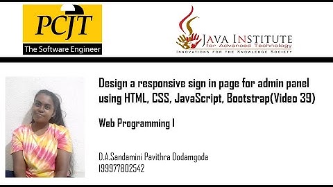 Design a responsive sign in page for admin panel using HTML, CSS, JavaScript and Bootstrap(video 39)