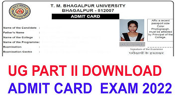 tmbu part 2 admit card download 2023  #EXAM 2022#