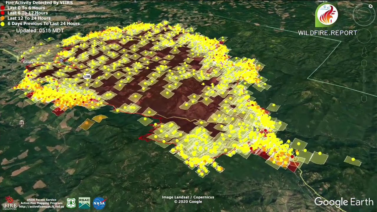 Oregon Wildfire Virtual Map Fly Through 2020 09 11 Youtube