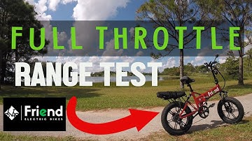 FRIEND EBIKE THROTTLE ONLY RANGE TEST - LARGE 17.5AH BATTERY