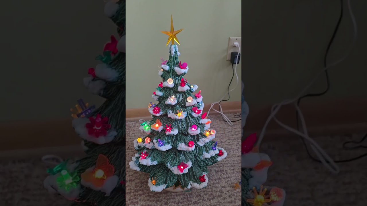 Vintage Ceramic Christmas Tree 🎄 Lighted with Music Box | Plays "Silent Night" 