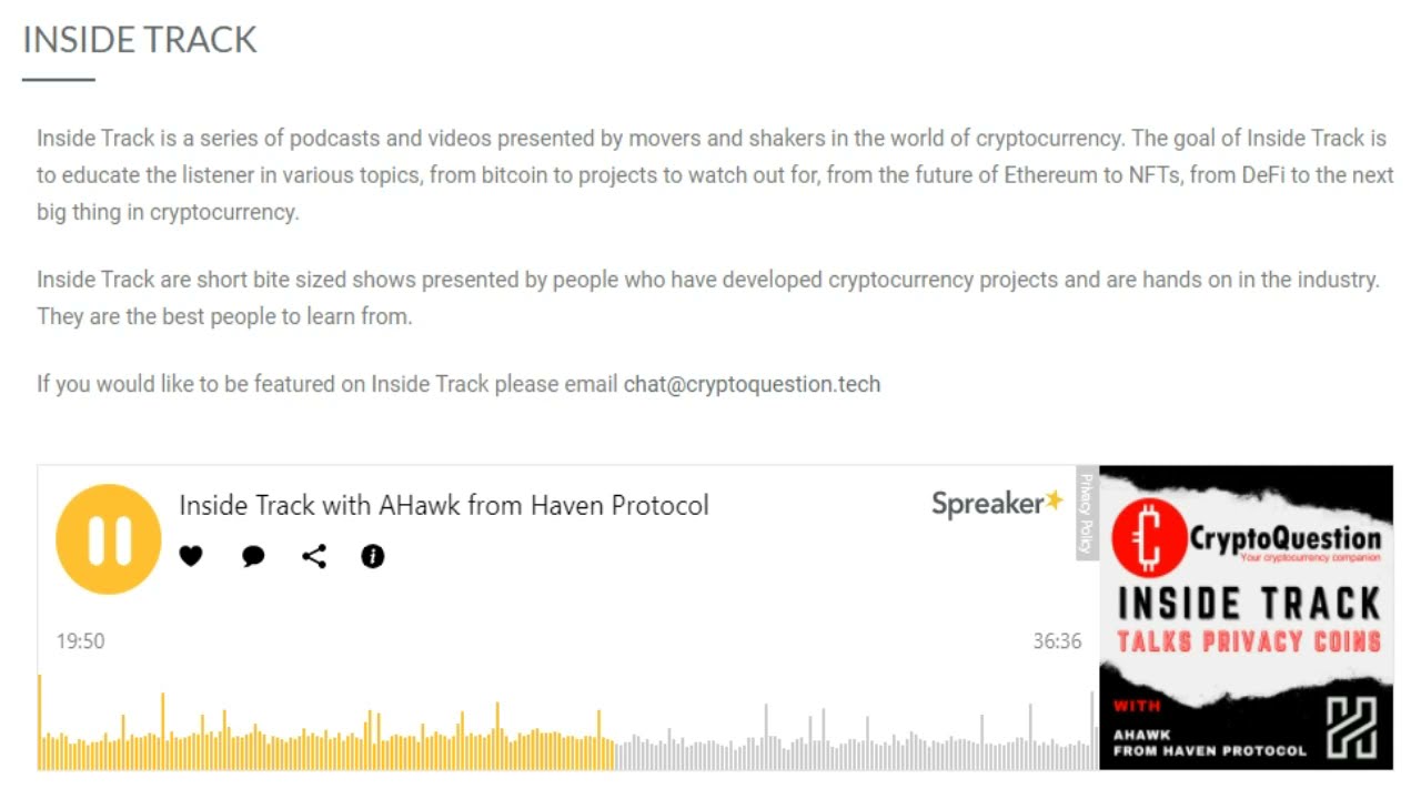 Podcasts – Haven Protocol XHV – Private Money