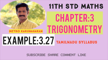 11th Std Maths Example.3.27 Prove that 1-1/2sin2x = sin³x+ cos³x/sinx + cos x