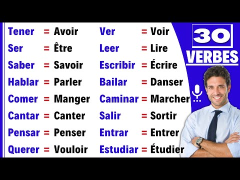 liste de 30 VERBES pour apprendre L&rsquo;ESPAGNOL  | cours d&rsquo;Espagnol pour débutants | Leçon d&rsquo; Espagnol.