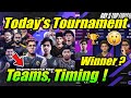 Final day  todays tournament details  teams timing 