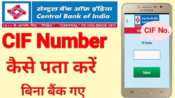 How can I know my CIF number CBI?