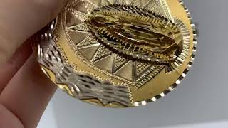 39.0g 14kt pendiente de la virgen de Guadalupe con oro blanco y oro amarillo 06702965