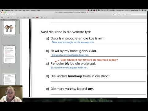 afrikaans worksheet tydsvorme lesson 2 2 youtube