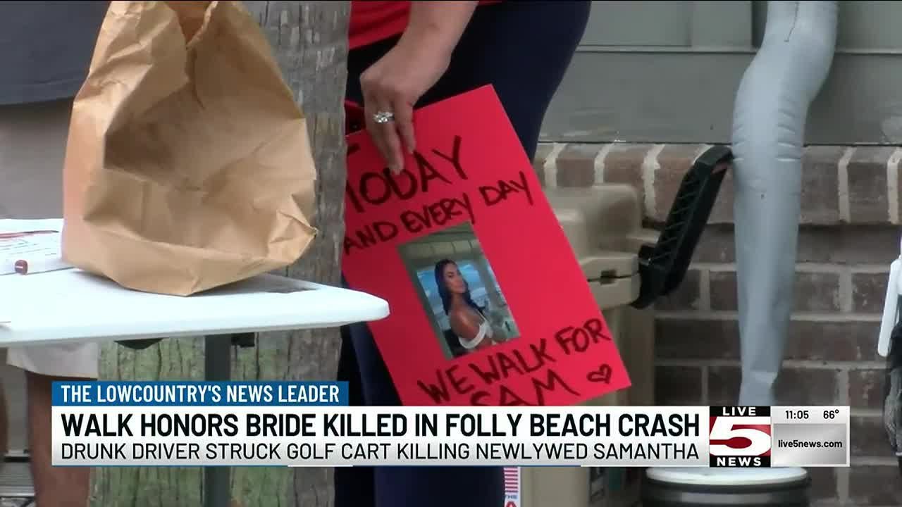 VIDEO: Loved ones walk to fight drunk driving after bride killed in ...