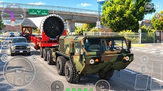 Army Truck Hauling Oversized Wind Turbine Blade 🚛 | Truck Simulator EVO Drive USA  screenshot 1