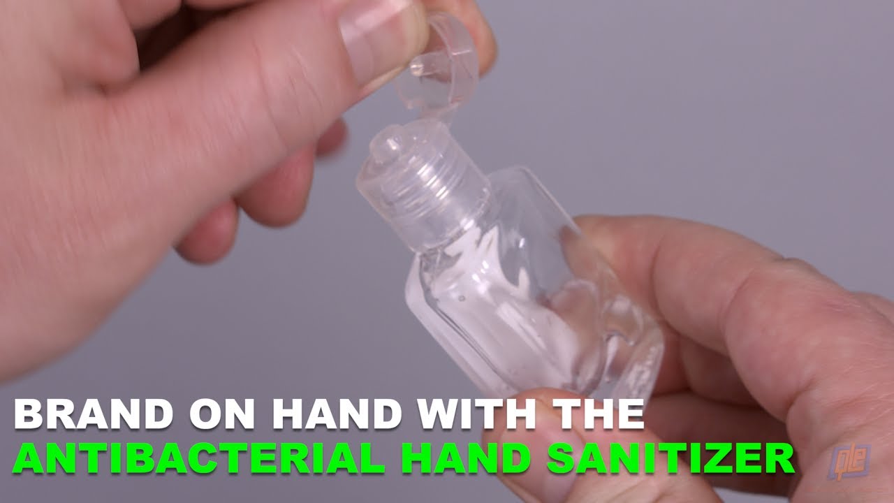 Branding On Hand With Antibacterial Hand Sanitizer 0 5 Oz
