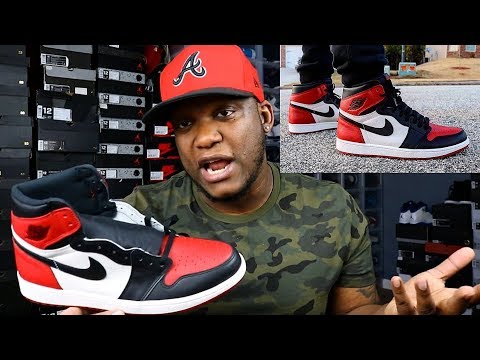 bred toe white laces