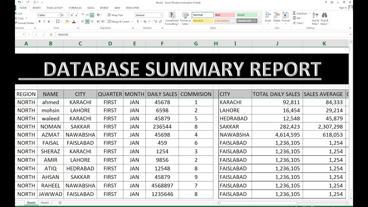 158-how-to-make-summary-report-in-excel-hindi-youtube