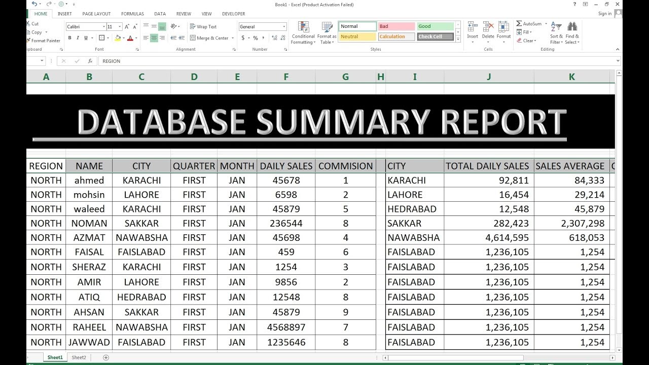  158 How To Make Summary Report In Excel Hindi YouTube