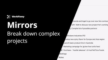 Mirrors tutorial - Break down complex projects into smaller chunks