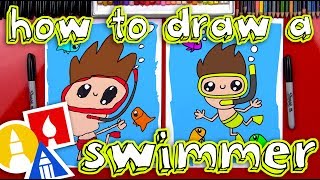 How To Draw A Cartoon Swimmer