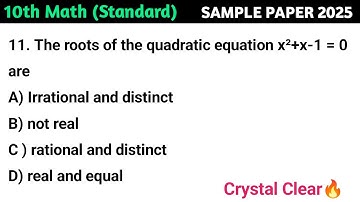 The roots of the quadratic equation x²+x-1 = 0 are