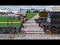 Six Trains Crossing Each other at Railroad Crossing – Train simulator 2024