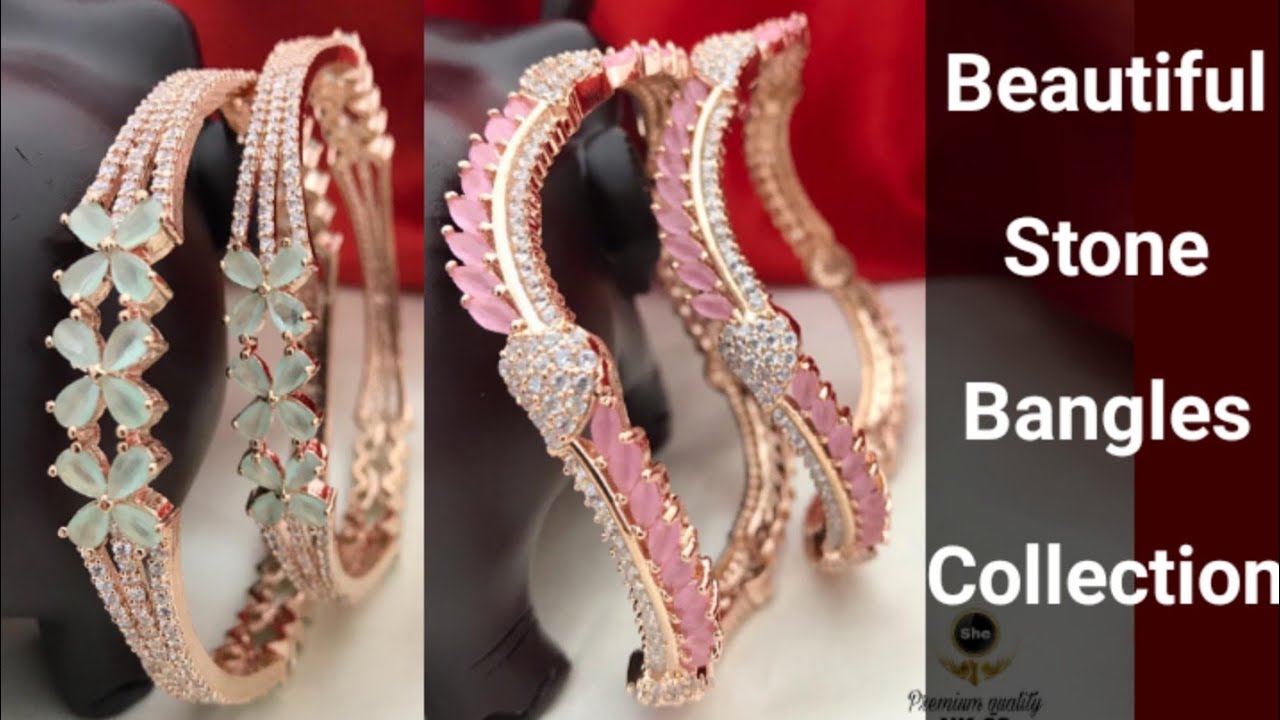 Beautiful Trendy Bangles Collection. 1gm Gold Stone Bangles Designs. Jewelry is like a perfect spice