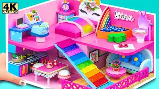 Make Miniature Unicorn House with Bedroom and Water Slide from Cardboard ❤️ DIY Miniature House