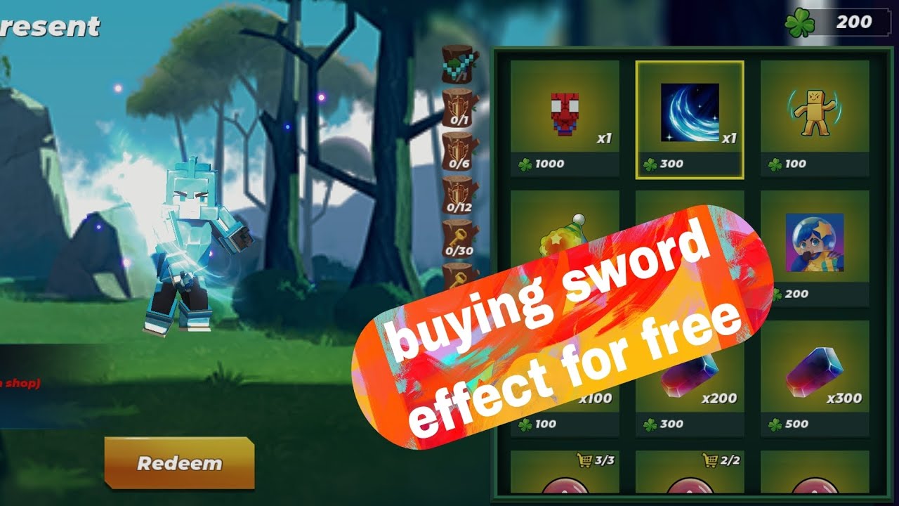 buying new sword effect for free event - YouTube