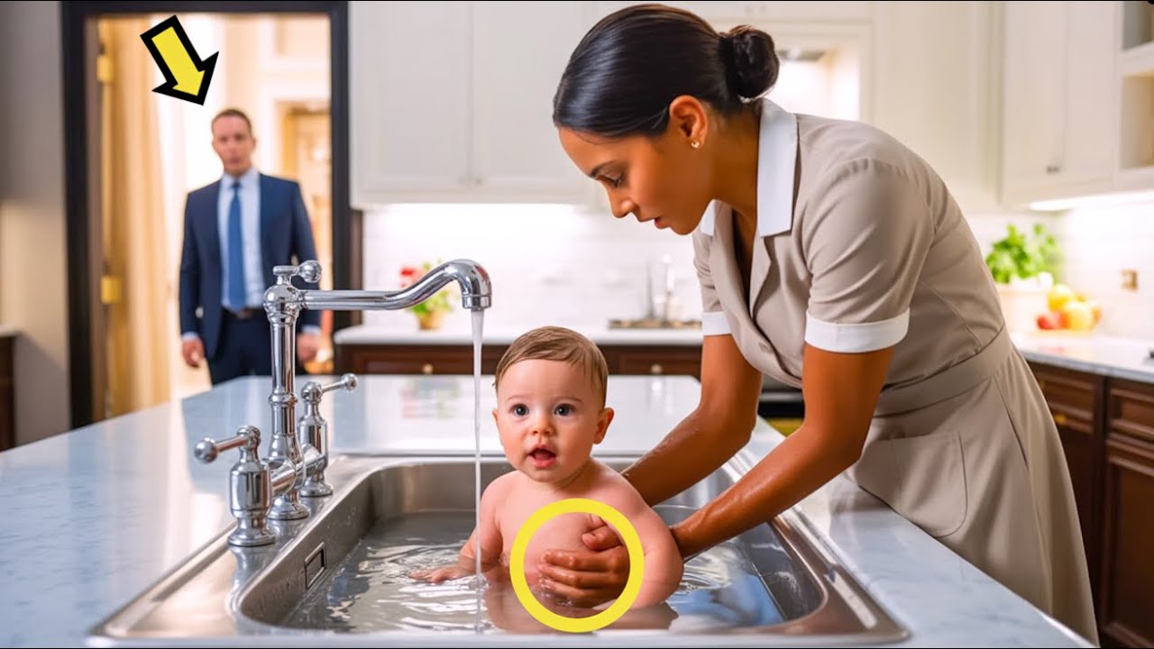 SANS NOUNOU… FEMME DE MÉNAGE A BAIGNÉ BÉBÉ DANS L'ÉVIER… QUAND LE PÈRE MILLIARDAIRE A VU…