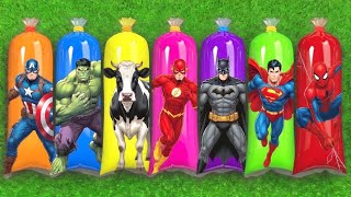 UNBOXING & REVIEW Toy Super Heroes Batman, Captain Amerika, Superman, Cow, Thanos, Spiderman, Hulk