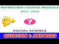 7th Social Refresher Course Module Answer Key Unit 1,2,3 EM Download PDF