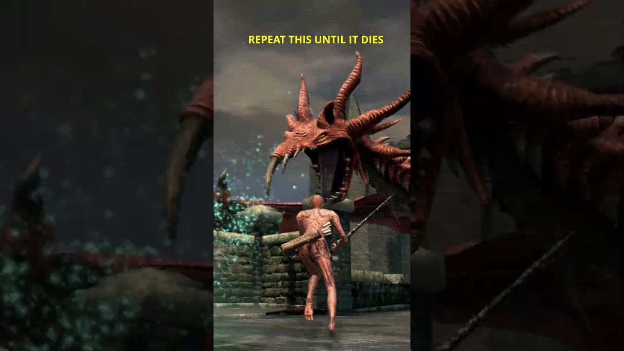 Hellkite Dragon Easy Kill Tip | Dark Souls Remastered #bossfight #eldenring #bossfightgaming