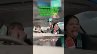 Her quick change of emotions at the end 😂