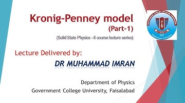 The Kronig Penny Model Part 1 | Solid State Physics II | spring semester 2021 |