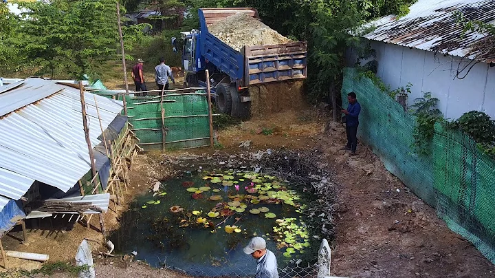 First Start New PROJECT!! LANDFILL Delete Deep POND In Flooded Area Use Strong Dozer & 5Ton Truck.