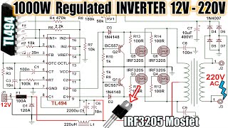 TL494 1000W Regulated INVERTER 12V to 220V DC to AC