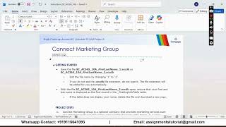 Shelly Cashman Access 365 | Module 10: SAM Project A Connect Marketing Group