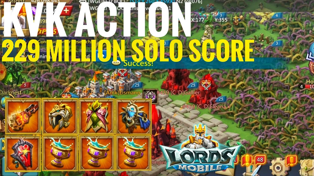 KVK PART 1 | 229 MILLION SOLO SCORE MINI RALLY LEAD - Lords Mobile ...