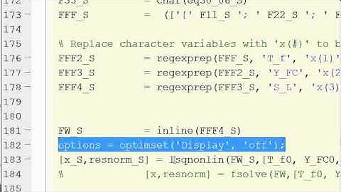 MATLAB Solving multiple coupled non linear equations using lsqnonlin Part 1