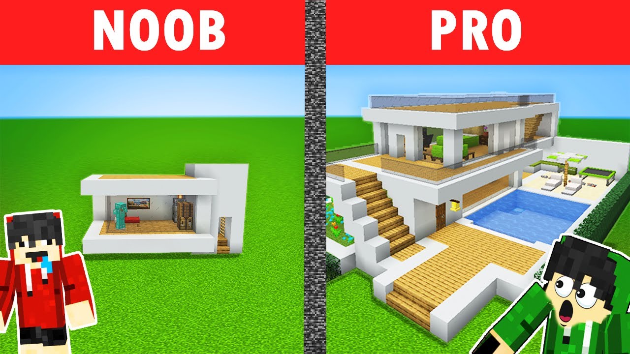 NOOB VS PRO: MODERN HOUSE BUILD CHALLENGE Part 5 | Minecraft OMOCITY (Tagalog)