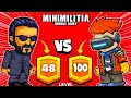 Level 48 vs 100 mini militia epic gameplay  all in channel vs rajon9