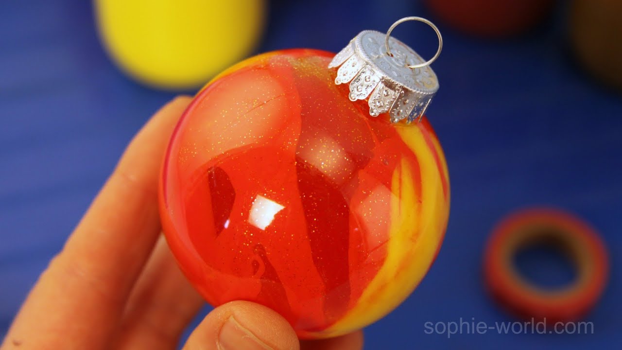 How to Make a Poured Paint Ornament Sophie's World YouTube
