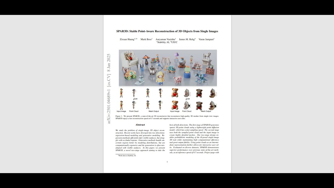 SPAR3D: Stable Point Aware Reconstruction of 3D Objects from Single ...