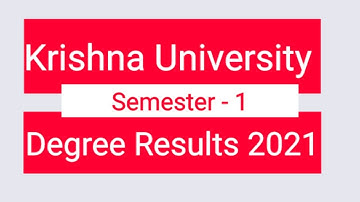 Krishna University degree1st year1st semester results 2021|check your Results & Revaluation details
