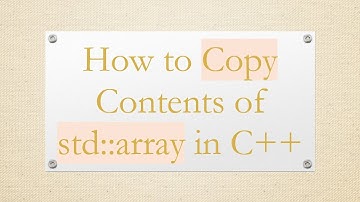How to Copy Contents of std::array in C++