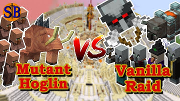 Can 3 Mutant Hoglin Defend against a REAL Vanilla Raid | Minecraft Mob Battle