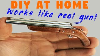 Small and strong ! DIY mini Double-barreled shotgun . How to make mini gun at home