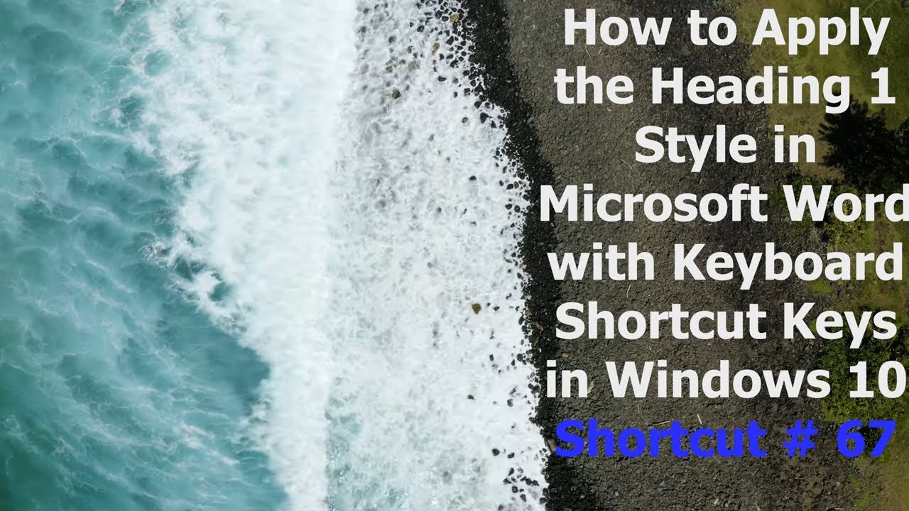 How to Apply the Heading 1 style with Keyboard | Microsoft Word ...