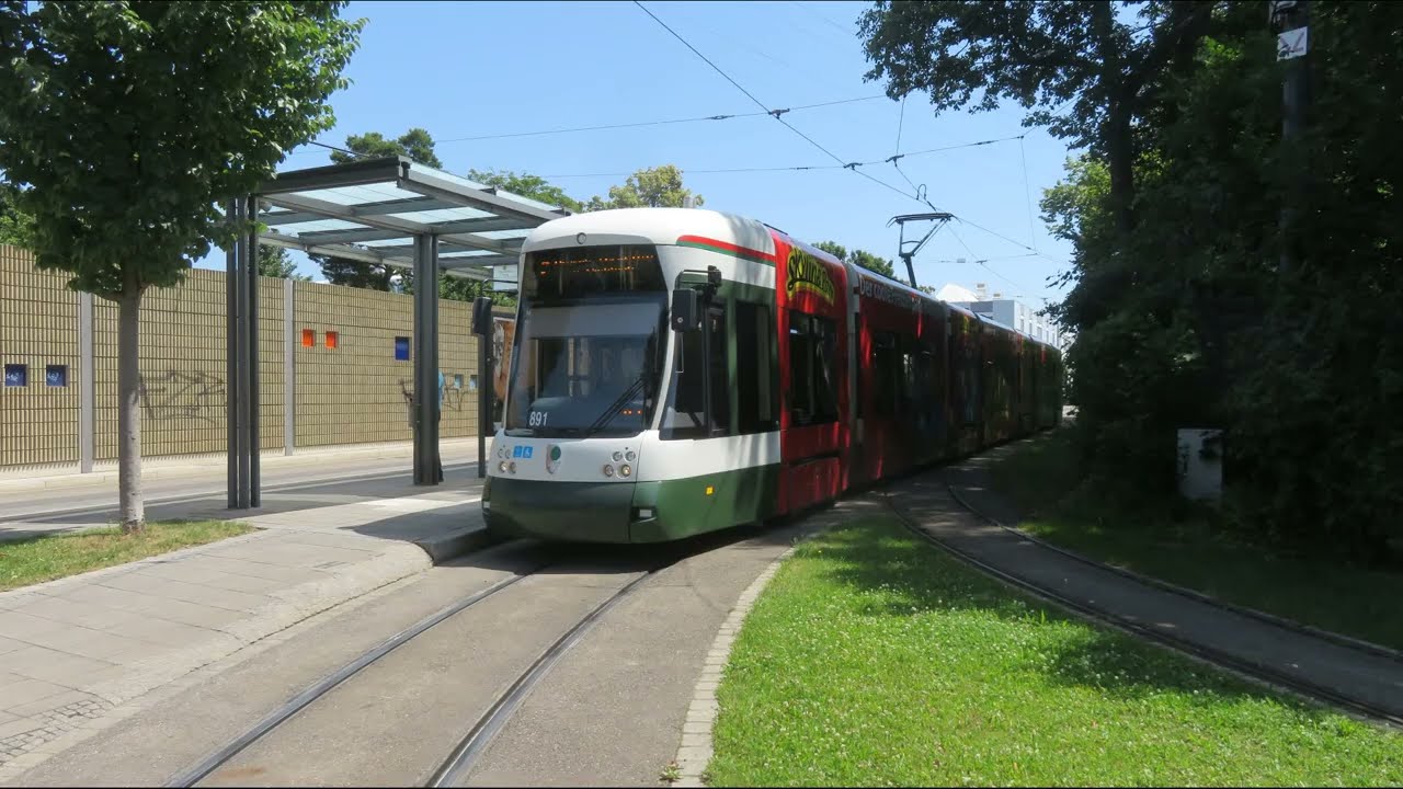 Straßenbahn  / Tram Augsburg Linie 2 -  Augsburg West P+R - Haunstetten Nord [ 06.2022 ]