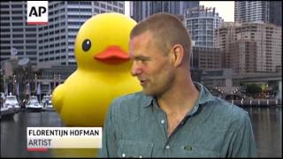 Giant Yellow Duck Floats Into Sydney Harbour