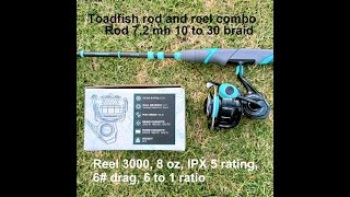 Toadfish Reel 3000 and Rod 7 2 mh 2pcs Combo 
